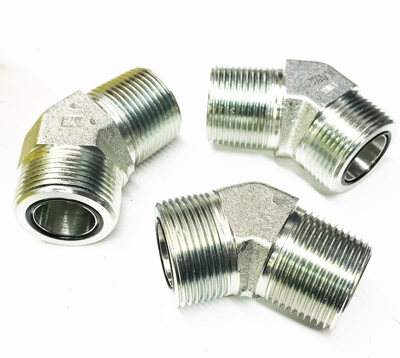Brennan 1" Male Flat Face O-Ring x 1" Male Pipe Rigid FS2503-16-1 [Lot of 3] NOS