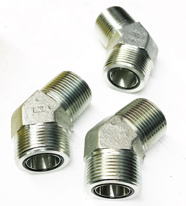 Brennan 1" Male Flat Face O-Ring x 1" Male Pipe Rigid FS2503-16-1 [Lot of 3] NOS