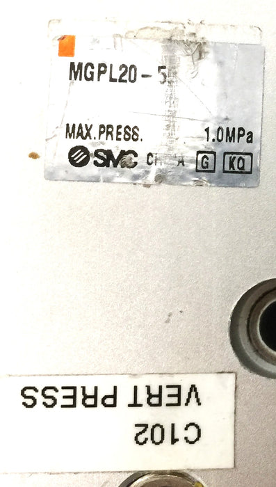 SMC Pneumatic Compact Guide Cylinder MGPL20-50 USED