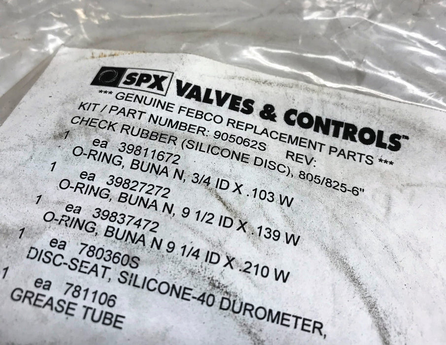SPX/Febco 6" Check Rubber Kit 905062S NOS