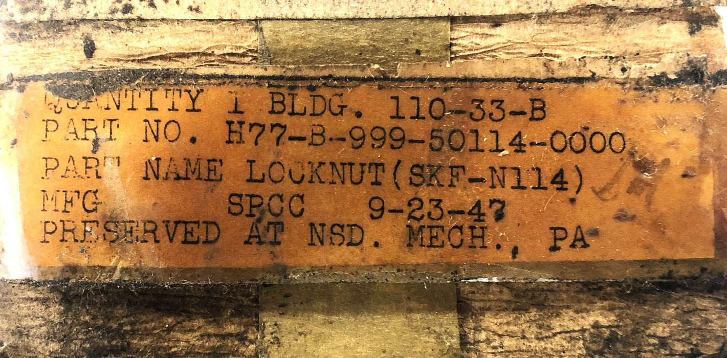 SKF Locknut N114 NOS