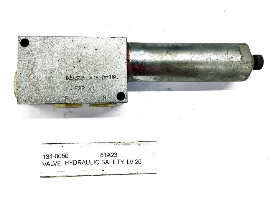 Hawe Hydraulic Safety Valve LV20D-180-F22-411 NOS