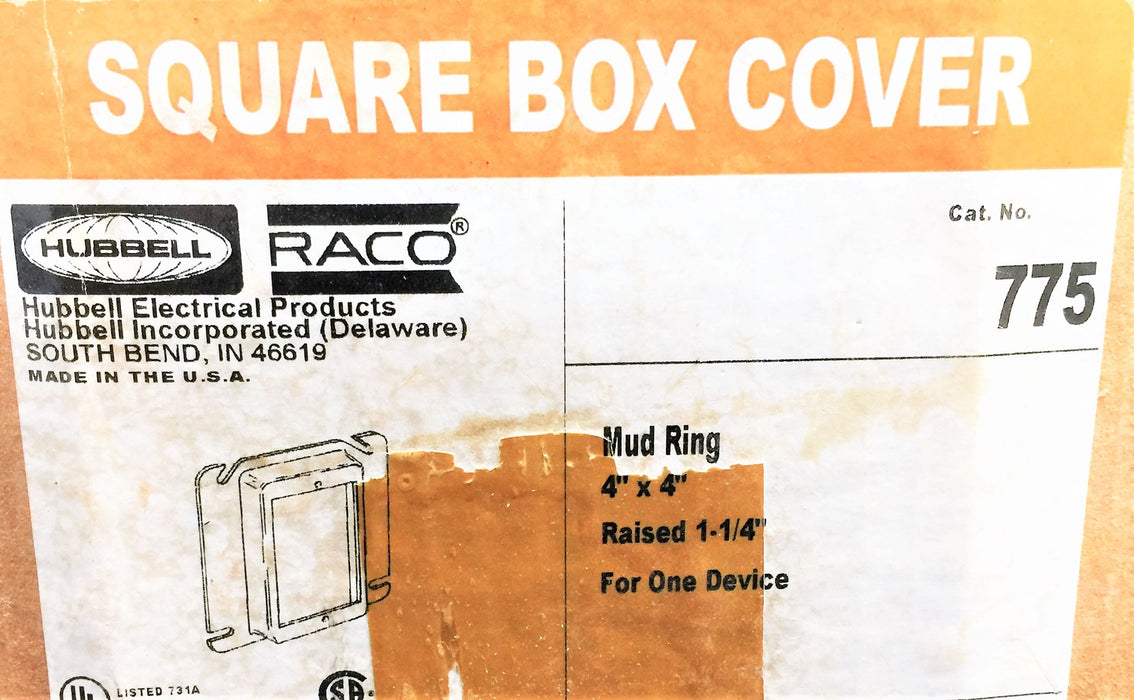 HUBBELL/RACO 4" Raised 1/4" Device Cover 775 [Lot of 20] USED