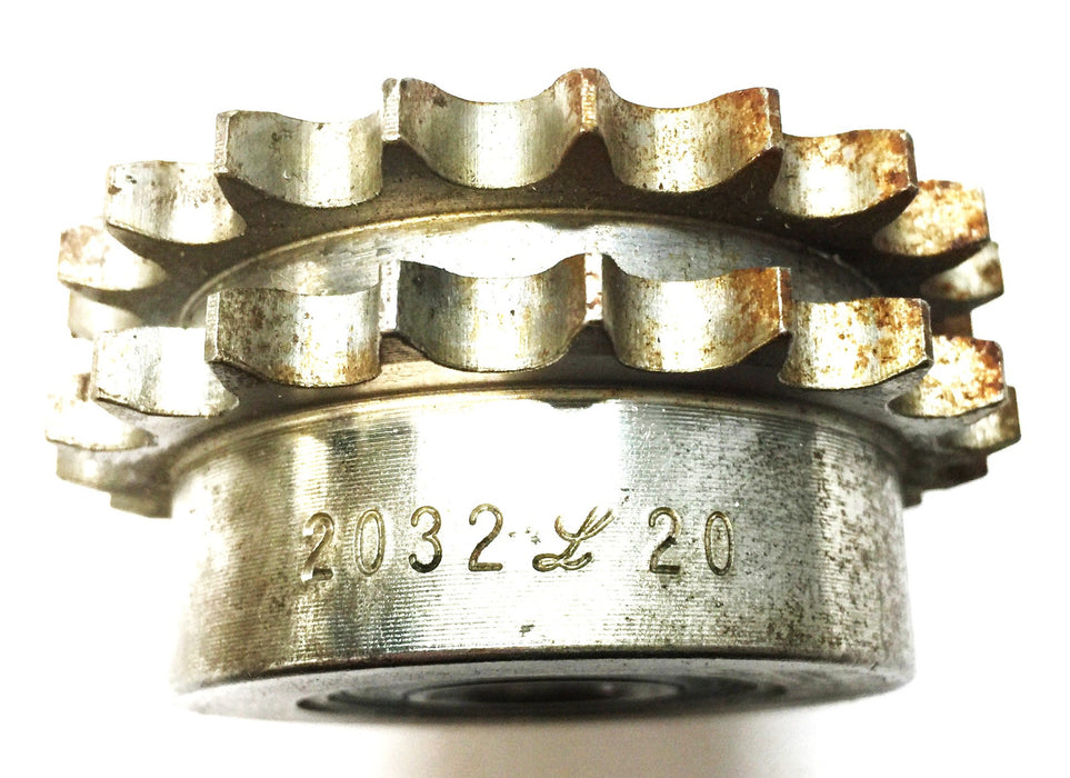 Unbranded Double Strand Roller Chain Sprocket 2032 20 NOS