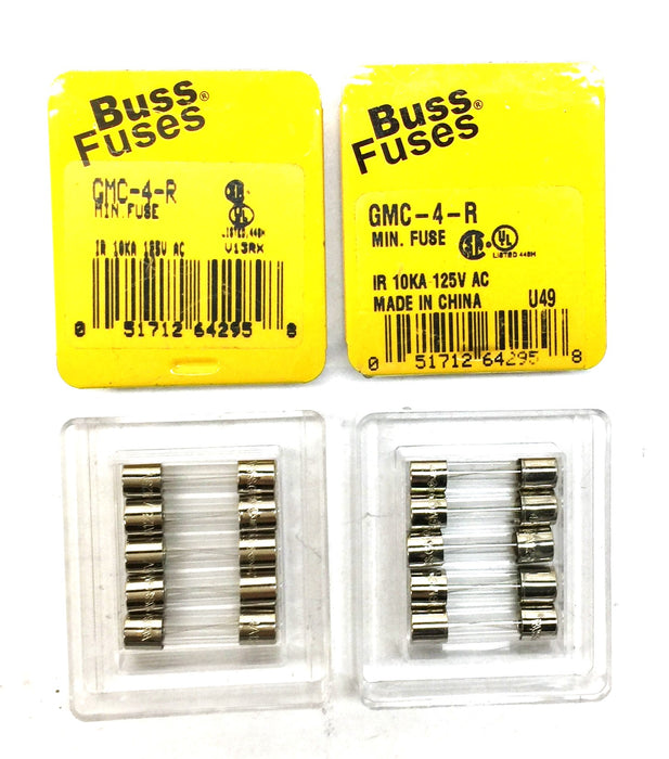 Bussmann/Buss Fuse IR 10kA 125V AC GMC-4-R [Lot of 10] NOS