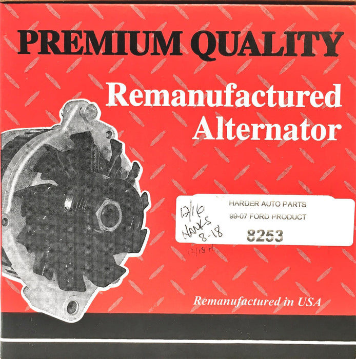 Premium Quality Alternator 8253 REMANUFACTURED