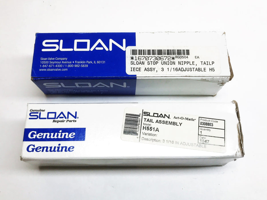 Sloan Chrome 3-1/16" Adjustable Tail Piece Assembly [Lot of 2] H551A NOS