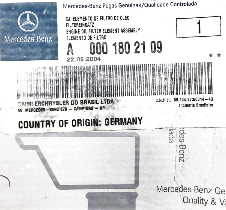 Mercedes-Benz Filter Cartridge A0001802109 NOS