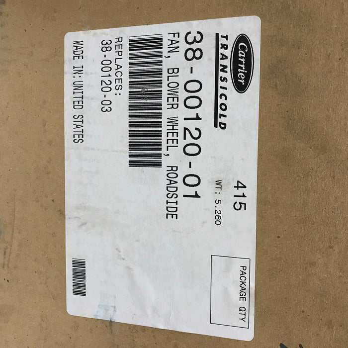 Carrier "Transicold" Blower Motor Wheel 38-00120-01 NOS