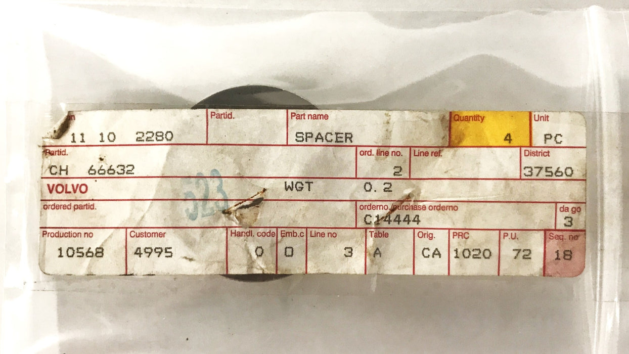 Volvo Construction 1/2 inch Drawbar Spacer CH66632 NOS