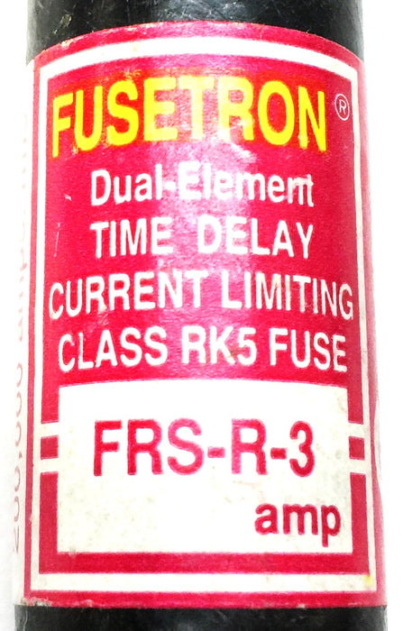 Fusetron Dual Element Time Delay Current Limiting Fuse FRS-R-3 [Lot of 5] NOS