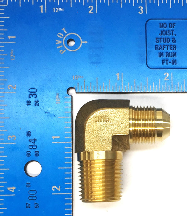 Unbranded 90-Degree 3/4" x 1/2" Brass Elbow CJ201608 [Lot of 3] NOS