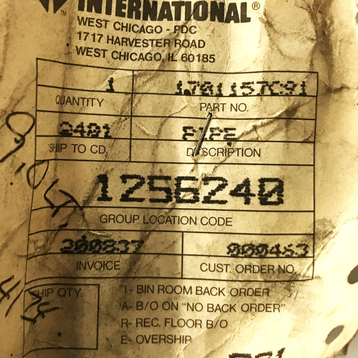 International Tube Assembly 1701157C91 NOS