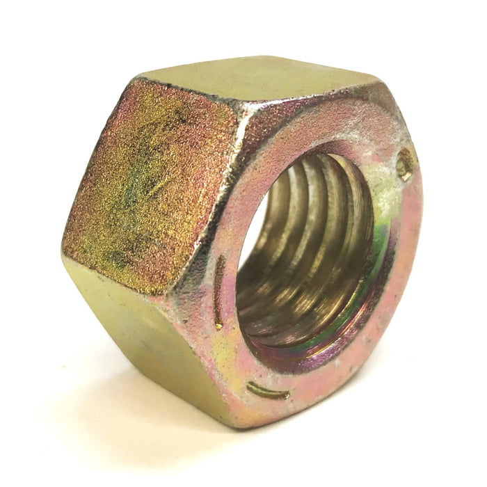 Unbranded 1" Yellow Zinc Plated Steel Hex Nut [Lot of 8] NOS