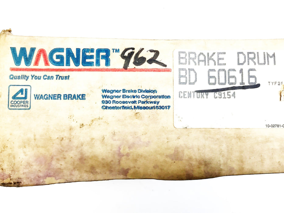 Wagner Disc Brake Drum BD-60616 NOS