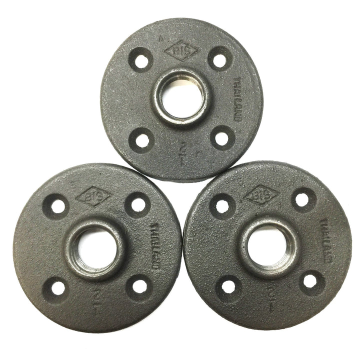 BIS 3" Prefinished Matte Black Floor Flange 1/2 [Lot of 3] NOS