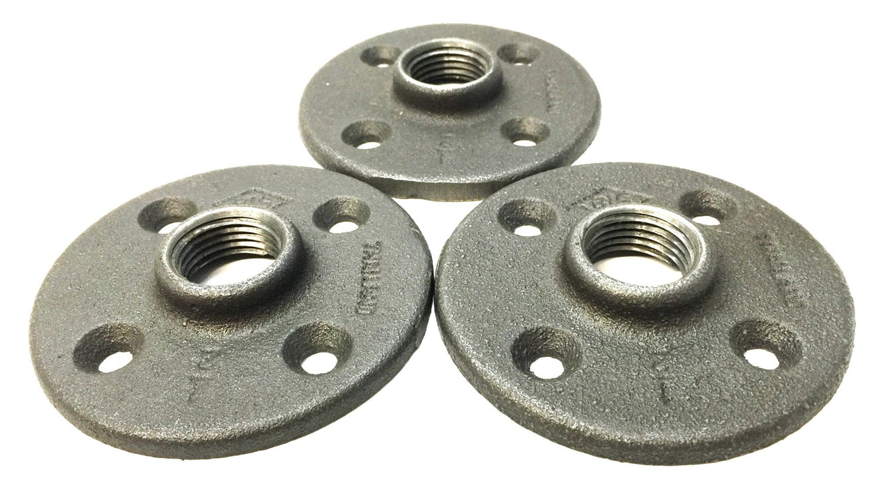 BIS 3" Prefinished Matte Black Floor Flange 1/2 [Lot of 3] NOS