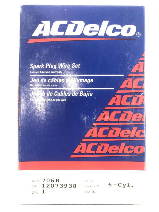 ACDelco 6-Cylinder Spark Plug Wire Set 706R(12073938) NOS