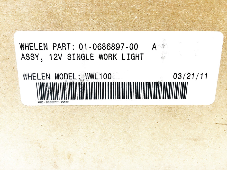 Whelen WWL100 12V Work Light LED Floodlight Assembly 01-0686897-00 A USED