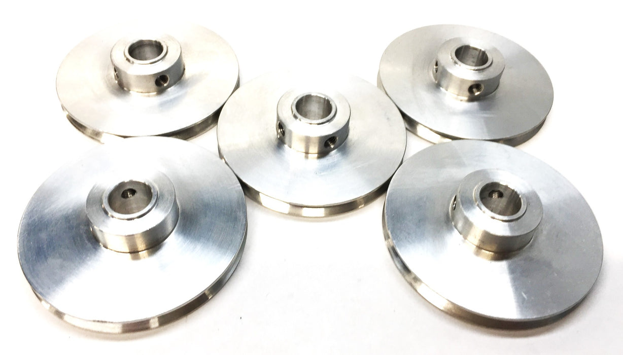 Unbranded 2-9/16" OD Aluminum 4mm V-Pulley with 1/2" Bore Hole [Lot of 5] NOS