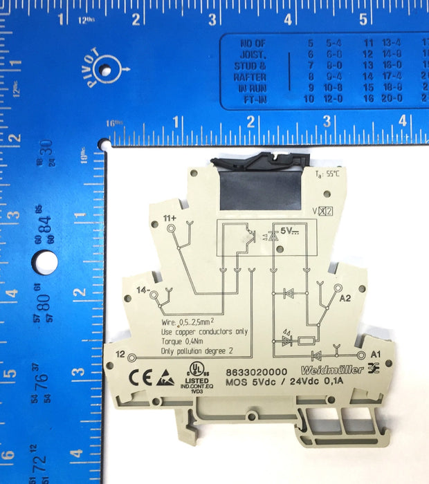 Weidmuller Solid-State Relay 24VDC Terminal Block 8633020000 [Lot of 2] USED