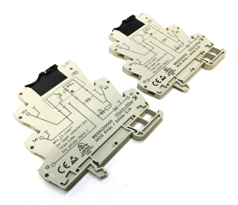 Weidmuller Solid-State Relay 24VDC Terminal Block 8633020000 [Lot of 2] USED