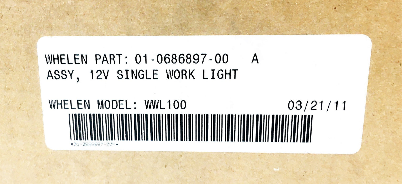 Whelen WWL100 12V Work Light LED Floodlight Assembly 01-0686897-00 A NOS
