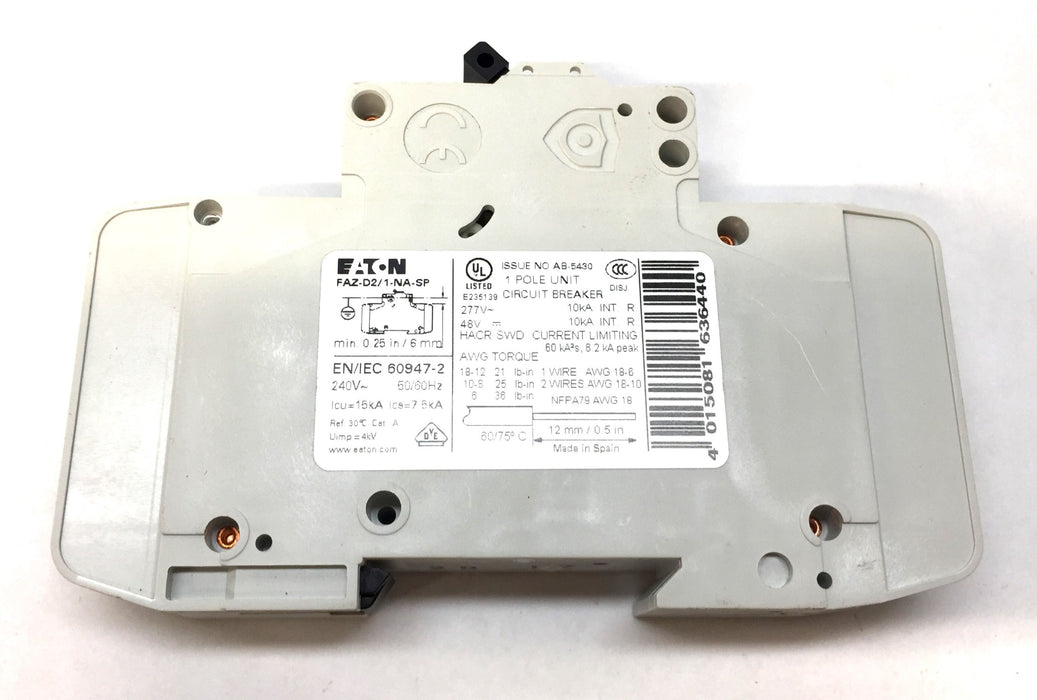 Eaton Circuit Breaker FAZ-D2/1-NA-SP USED