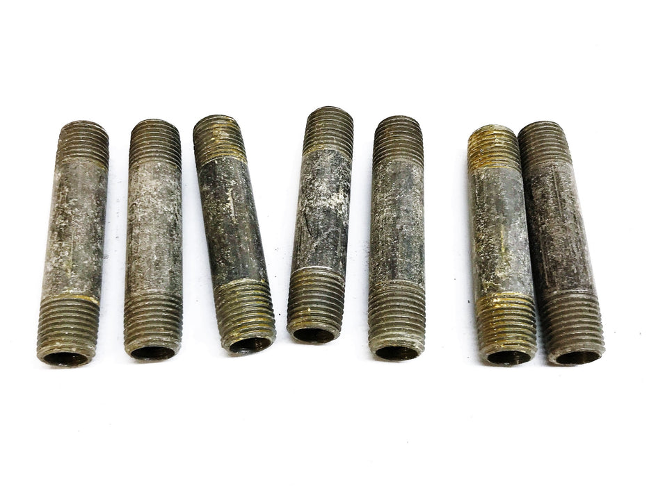 Unbranded 5/16" x 2-1/2" Galvanized Black Pipe Nipples B3326X425 [Lot of 7] NOS