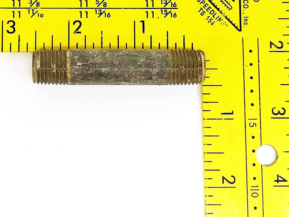 Unbranded 5/16" x 2-1/2" Galvanized Black Pipe Nipples B3326X425 [Lot of 7] NOS
