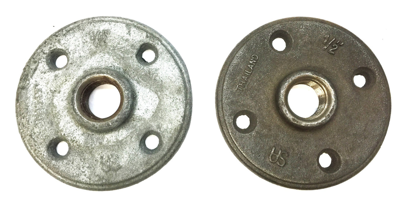 SA 3-1/2" OD 3/4" Bore Cast Iron 4-Bolt Floor Flange 1/2" [Lot of 2] NOS