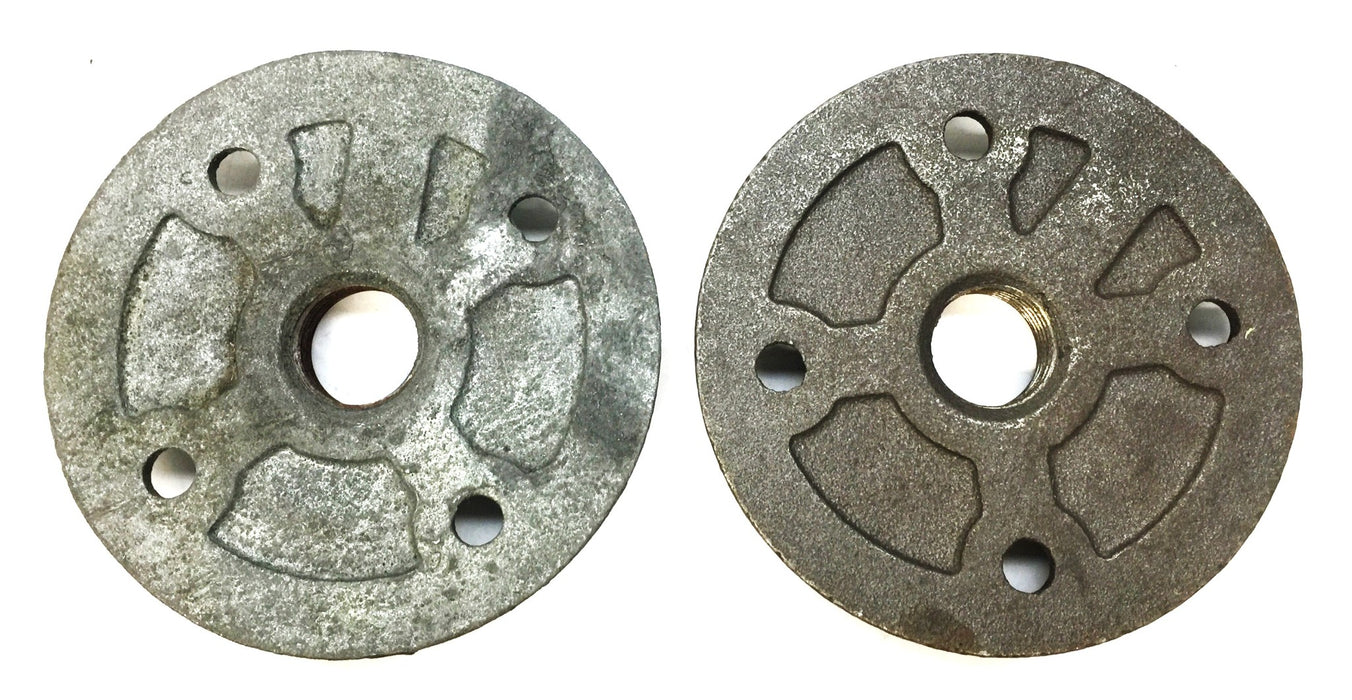 SA 3-1/2" OD 3/4" Bore Cast Iron 4-Bolt Floor Flange 1/2" [Lot of 2] NOS