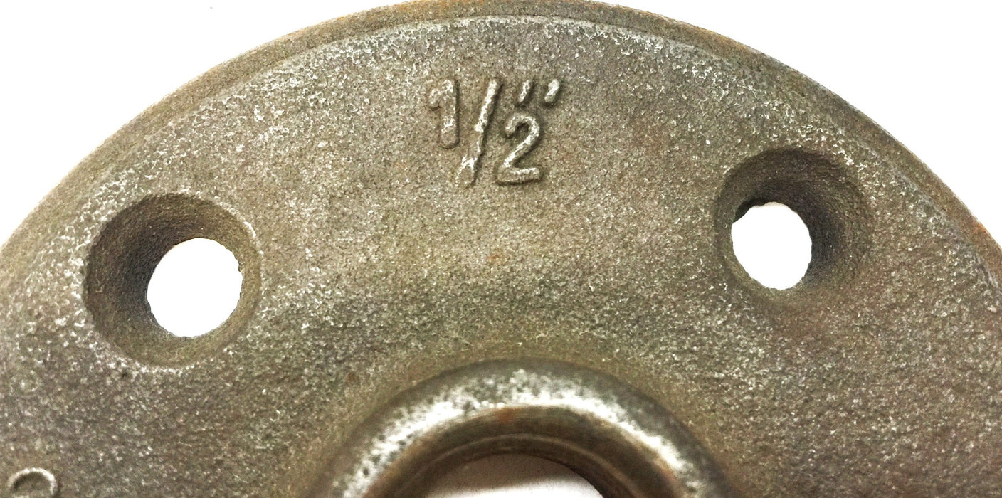 SA 3-1/2" OD 3/4" Bore Cast Iron 4-Bolt Floor Flange 1/2" [Lot of 2] NOS