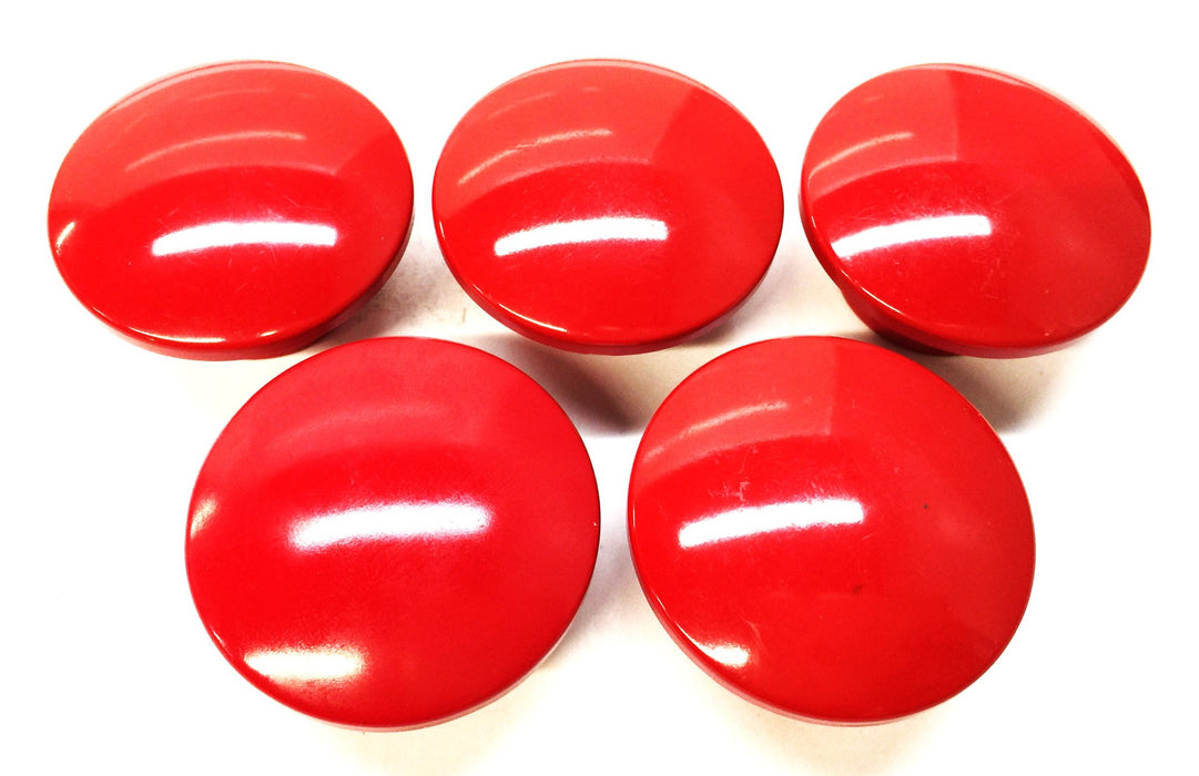 Unbranded 1-1/2" Plastic Red Threaded Knob [Lot of 5] NOS