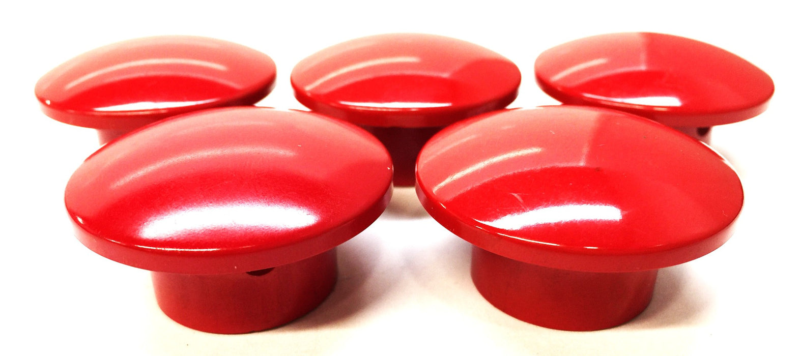 Unbranded 1-1/2" Plastic Red Threaded Knob [Lot of 5] NOS