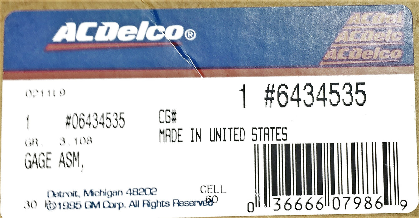 ACDelco Gauge Assembly 6434535 NOS