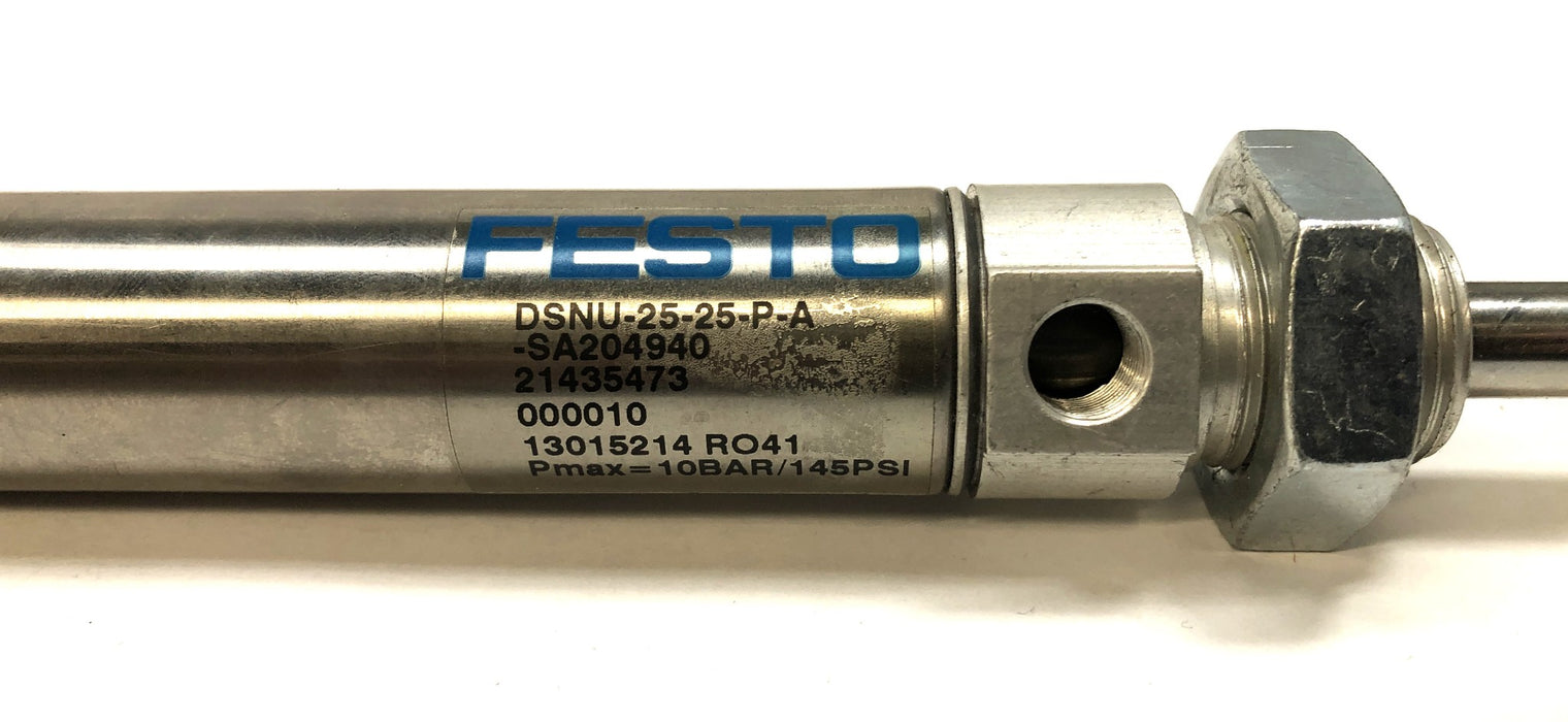 Festo Double Acting Round Pneumatic Air Cylinder DSNU-25-25-P-A-SA204940 NOS