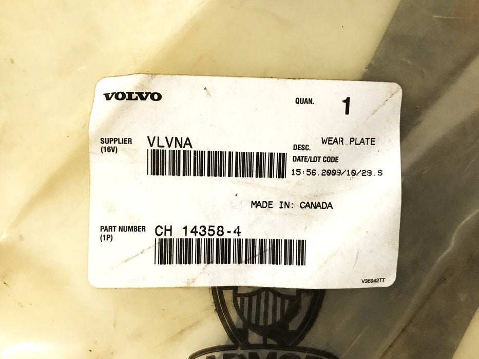 Volvo Construction 9" x 2-1/2" Metal Wear Plate CH14358-4 [Lot of 2] NOS