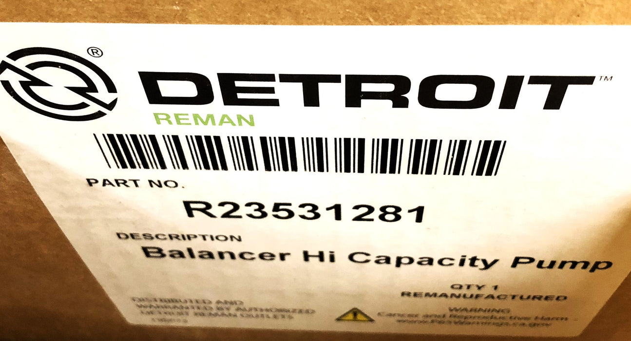 Detroit Diesel Balancer Hi Capacity Pump R23531281 (23516182) REMANUFACTURED