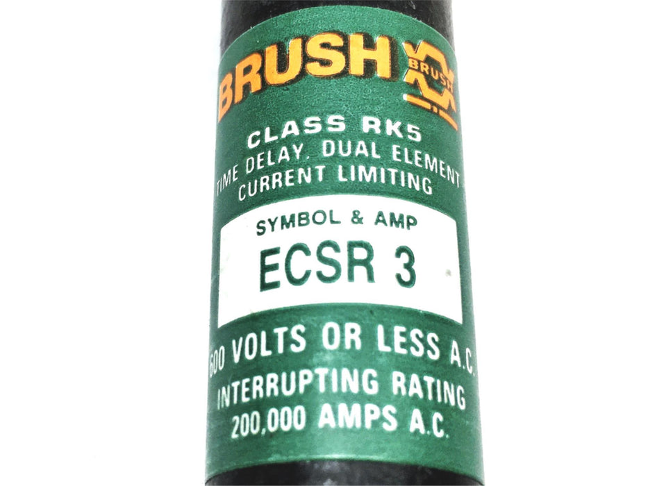 Brush Time Dealy Dual Element Current Limiting Fuse ECSR 3 [Lot of 3] NOS