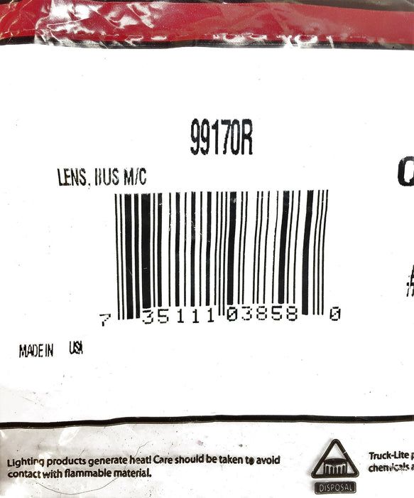 Truck-Lite Red Marker Lens 99170R [Lot of 4] NOS