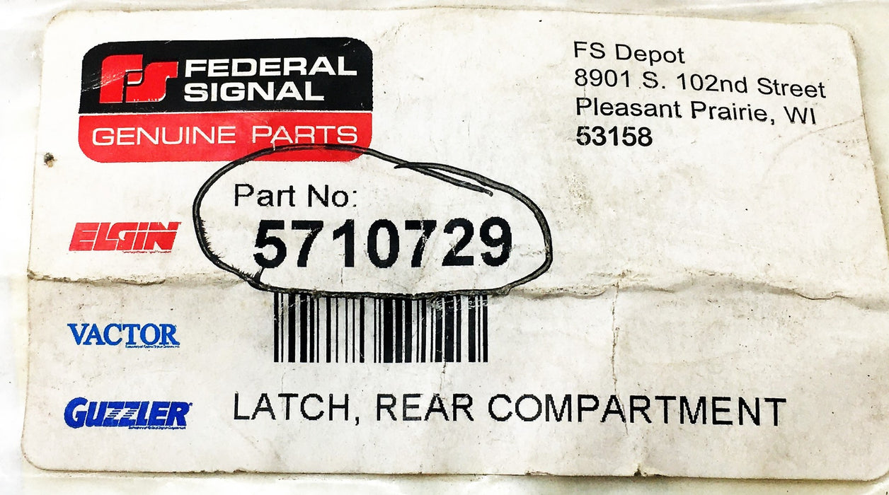 Federal Signal Elgin Rear Compartment Latch 5710729 NOS