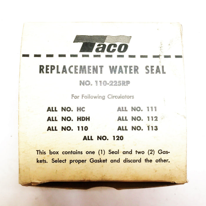 Taco Replacement Water Seal 110-225RP NOS