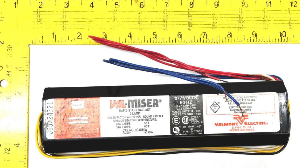Valmont Electric Fluorescent Lamp Ballast 8G1034W NOS