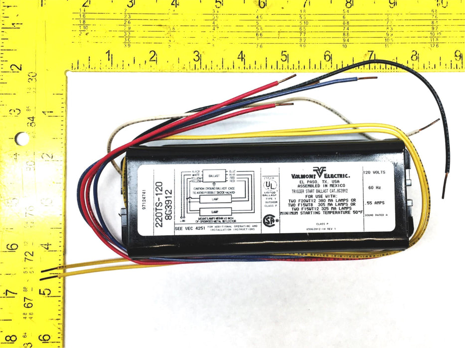 Valmont Electric Fluorescent Lamp Ballast 8G3912F NOS