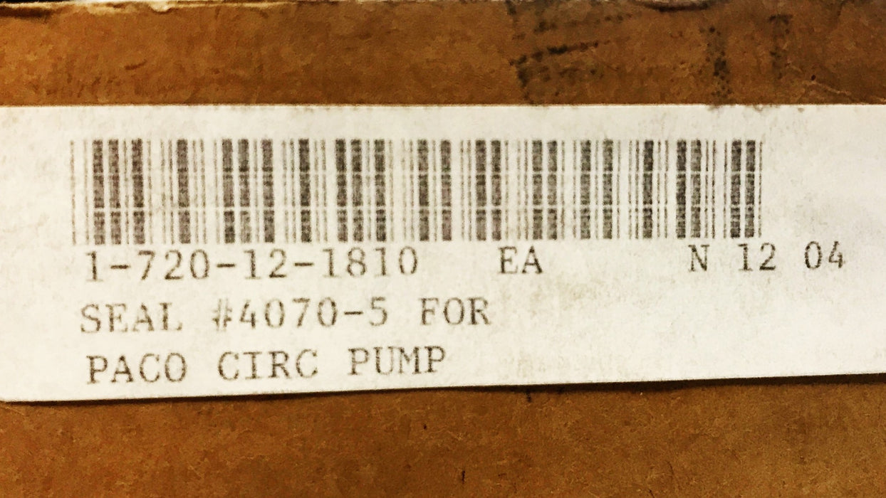 Paco Circular Pump Model 4070-5 Seal Kit K-103 NOS