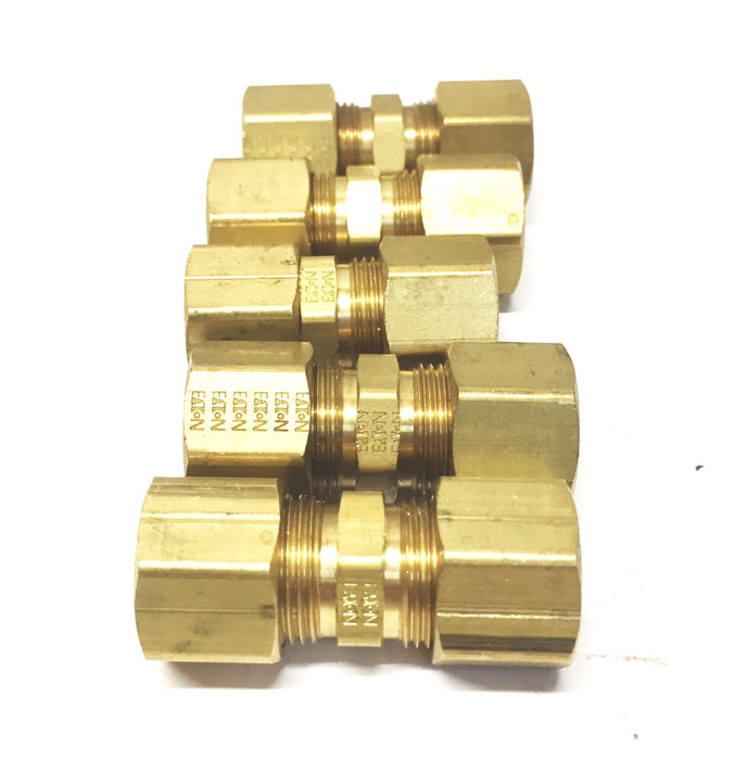 Eaton Weatherhead 3/8 Brass Compression Fitting 62X6 [Lot of 2