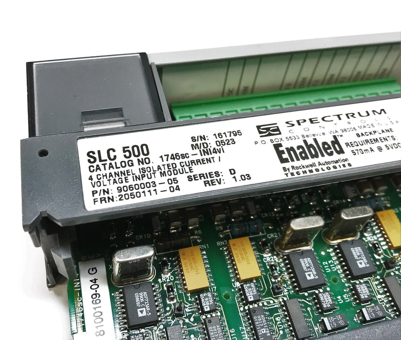Spectrum Controls "SLC500" SER D REV 1.03  4-Channel Input Module 1746sc-INI4vi