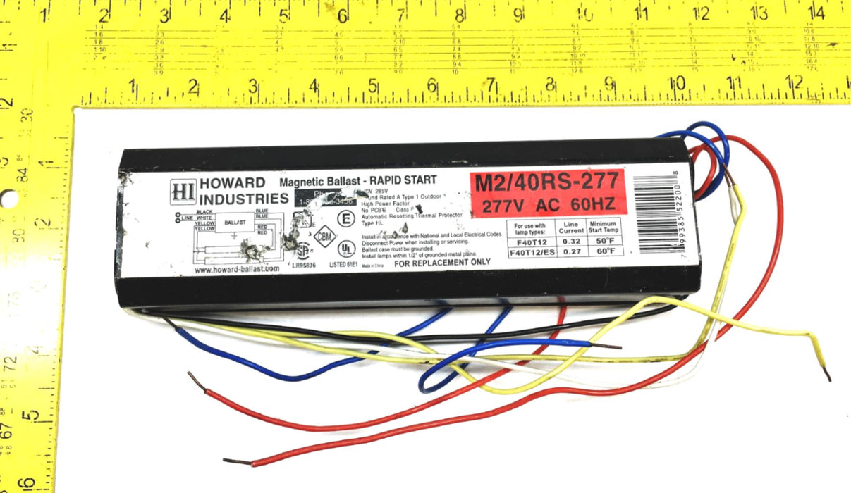 Howard Industries Magnetic Ballast Rapid Start M240RS-277 USED