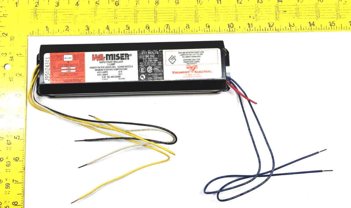Valmont Electric Fluorescent Lamp Ballast 8G1034W USED
